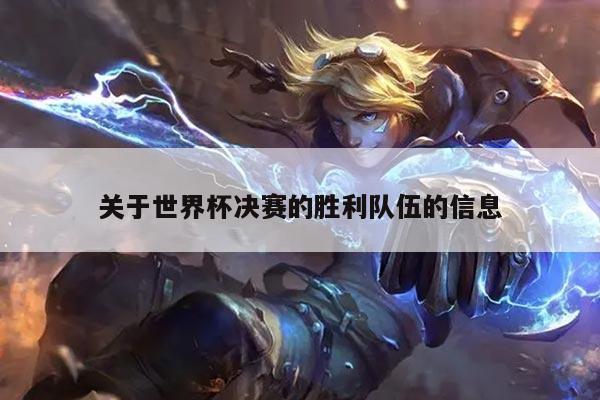 关于世界杯决赛的胜利队伍的信息